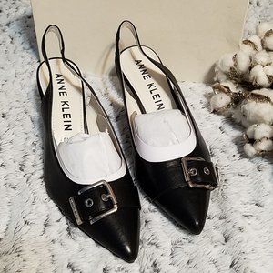 ANNE KLEIN Black Fenris Sling Pump 8 NIB